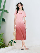 Women's Ruched Ombre T-Shirt Dress
